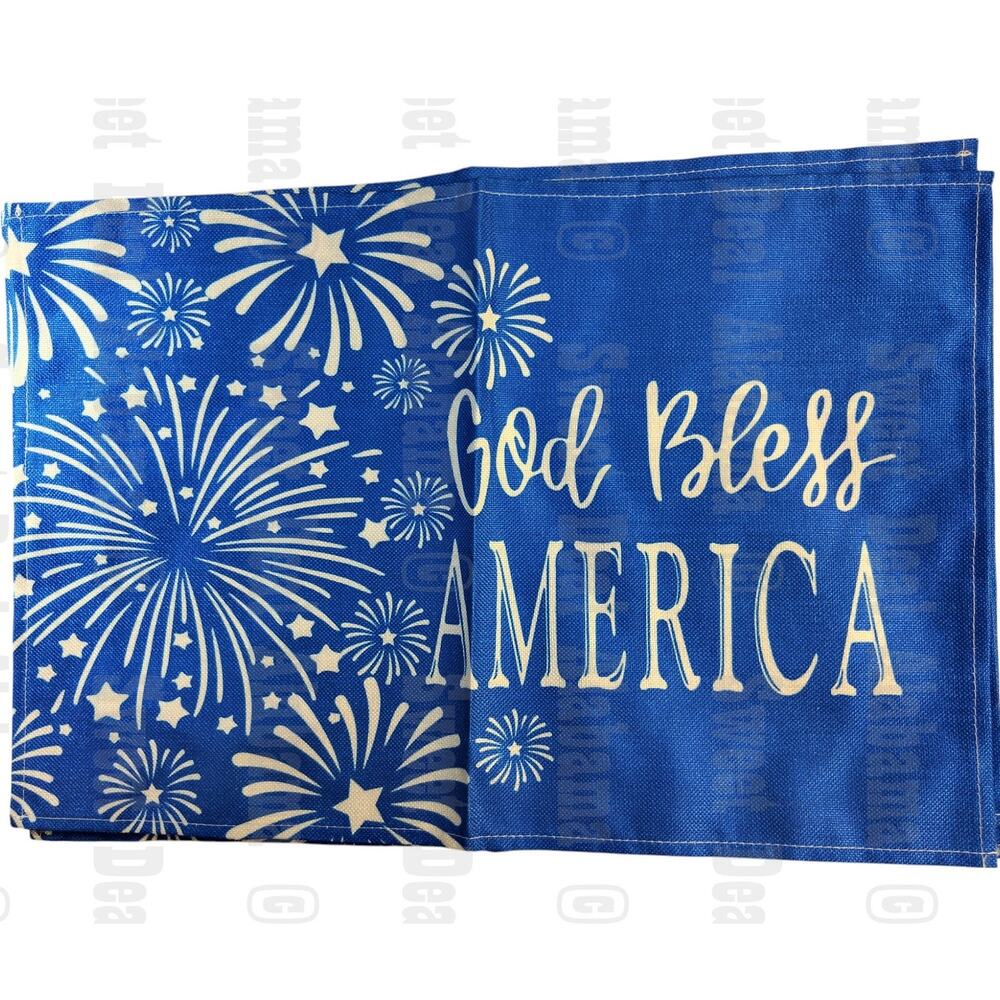 Patriotic "God Bless America" Table Placemats, 4-Pack, 18-1/2" x 12-1/8" - Picture 1 of 3